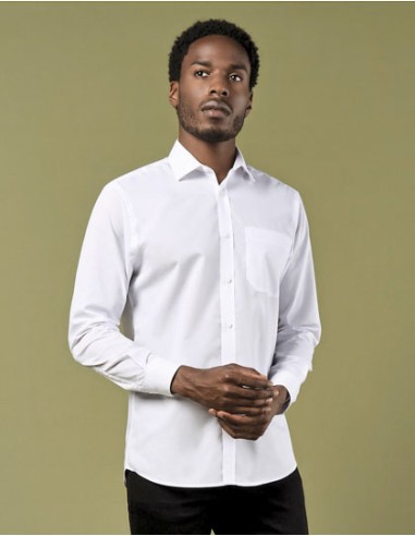 KUS-KK142-Mens Tailored Fit Poplin Shirt Long Sleeve